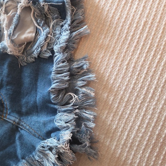 Fashion Nova Light Blue Denim Distressed Jeans - Picture 6 of 7